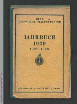 Jahrbuch des Bundes Deutscher Frauenvereine (1929 (1927-1928))