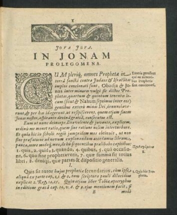 In Jonam Prolegomena.