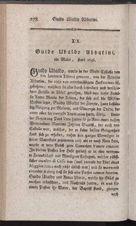 XIX. Guido Ubaldo Abbatini, ein Maler, starb 1656.