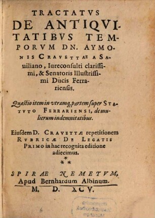 Tractatus de antiquitatibus Temporum