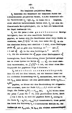 § 9. Die komplexen projektiven Räume.