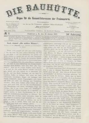 No. 3. Frankfurt a. M., den 19. Januar 1907. 50. Jahrgang.