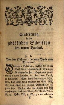 Johann David Michaelis Einleitung in die göttlichen Schriften des Neuen Bundes, 1