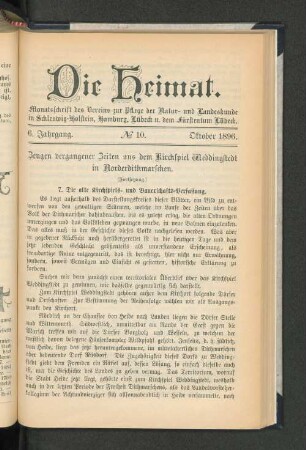6. Jahrgang No. 10. Oktober 1896.