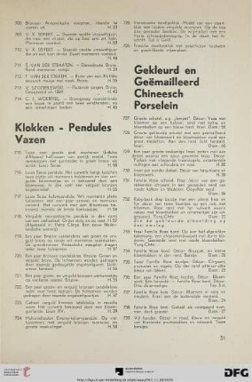 Klokken – Pendules Vazen (Nr. 715-726)