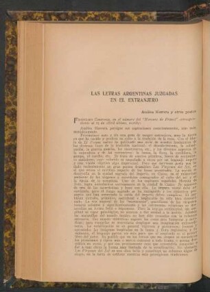 Las letras argentinas juzgadas en el extranjero
