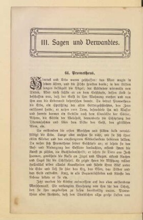III. Sagen und Verwandtes