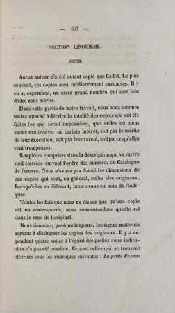 Section cinquième