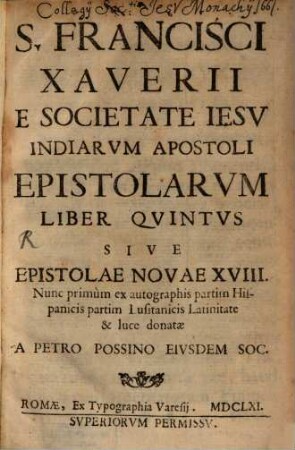 Epistolarum liber quintus