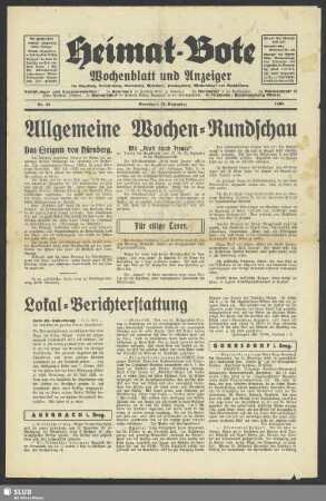Heimat-Bote : Wochenblatt und Anzeiger für Auerbach, Dorfchemnitz, Gornsdorf, Günsdorf, Hormersdorf, Meinersdorf und Nachbarorte