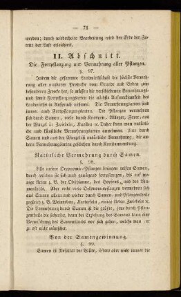 II. Abschnitt. Die Fortpflanzung und Vermehrung aller Pflanzen.