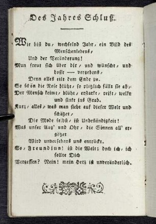 Des Jahres Schluß.
