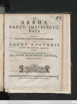 De Arrha, Pacto Imperfecto, Data