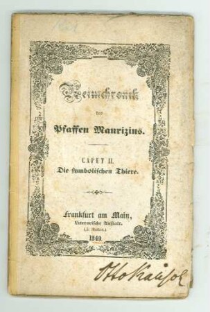 Reimchronik des Paffen Maurizius