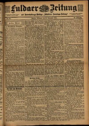 Erste Ausgabe vom Mittwoch, den 29. November 1899.