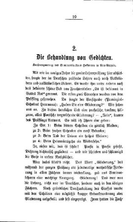 Die Behandlung von Gedichten