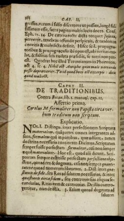 Caput II. De Traditionibus.