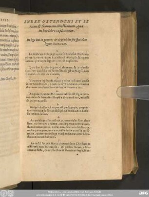 Index Ostendens Et Seriem & summam obiectionum, quae in hoc libro explicantur.