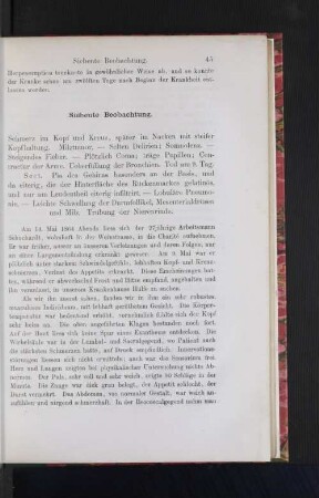 Siebente Beobachtung.