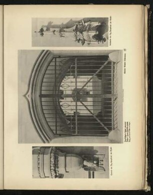 Console der Fig. Hauptfront am Markt. - Gittertor Einfahrt Eichstrasse. - Baldachin der Fig. Hauptfront am Markt.