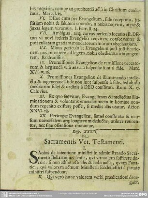 Disp. XXXVI. De Sacramentis Vet. Testamenti