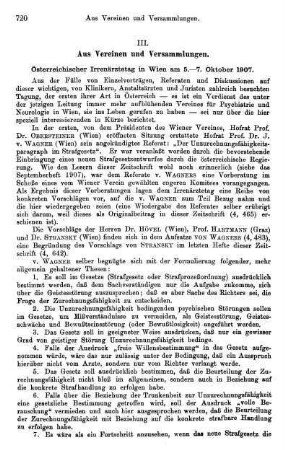 720-727, III. Aus Vereinen und Versammlungen