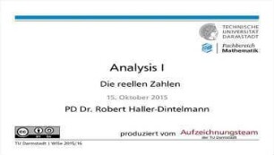 Kap. 2: Die reellen Zahlen