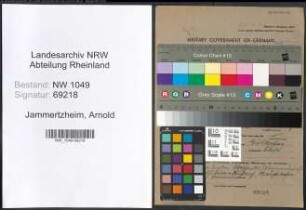 Entnazifizierung Arnold Jammertzheim , geb. 08.08.1916 (Fliesenleger)