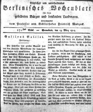 272stes Stueck, Sonnabend, den 19 Maerz 1814