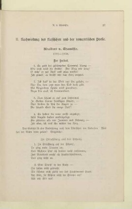 II. Nachwirkungen der klassischen und der romantischen Poesie
