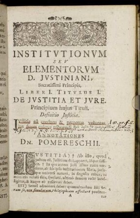 Liber I. De Justitia Et Jure