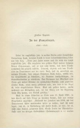 Fünftes Kapitel. In der Franzosenzeit. 1806-1808