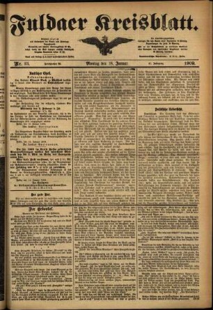 Ausgabe vom Montag, den 18. Januar 1909.
