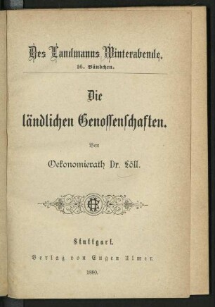Die ländlichen Genossenschaften