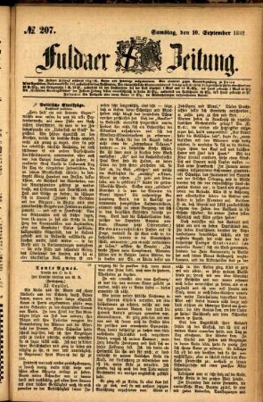 Ausgabe vom Samstag, den 10. September 1881.