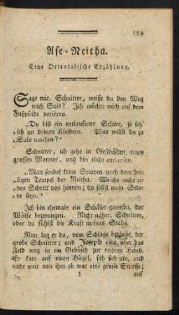 Ase-Reitha. Eine orientalische Erzählung.