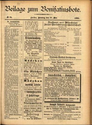 Zweite Ausgabe vom Sonntag, den 28. Mai 1899.