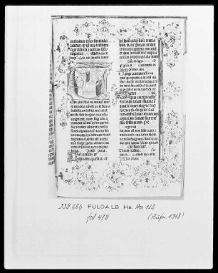 Deutschordensbrevier für die Ballei Utrecht — Initiale T (ota pulchra est amica mea), darin Himmelfahrt Mariens, Folio 479recto