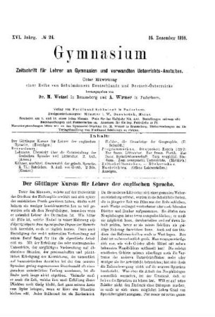 Der Göttinger Kursus für Lehrer der englischen Sprache