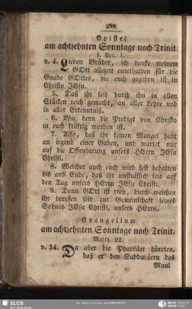 [Am achtzehnten Sonntage nach Trinitatis]