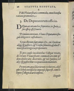 3. De Deputatorum officio.