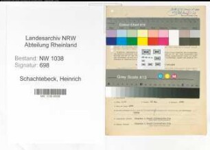 Entnazifizierung Heinrich Schachtebeck , geb. 29.08.1897 (Bankangestellter)