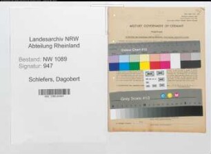 Entnazifizierung Dagobert Schlefers , geb. 24.01.1922 (Polizist)