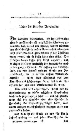 Ueber die Lütticher Revolution