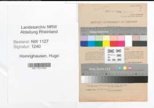 Entnazifizierung Hugo Homrighausen , geb. 13.12.1909 (Postfacharbeiter)