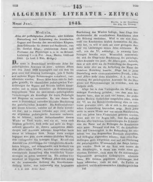Gluge, G.: Atlas der pathologischen Anatomie oder bildliche Darstellung und Erläuterung der vorzüglichsten krankhaften Veränderungen der Organe und Gewebe des menschlichen Körpers. Zum Gebrauche für Ärzte und Studierende. Lfg. 1-4. Jena: Mauke 1843-44
