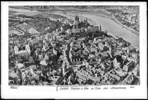 Meißen an der Elbe, Jahrtausendfeier 1929, Luftbild