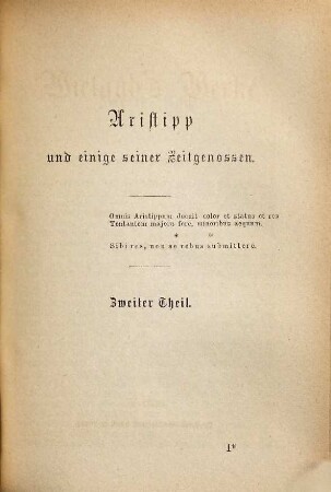Wieland's Werke, 26. Aristipp ; 2