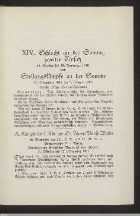 XIV. Schlacht an der Somme, zweiter Einsatz und Stellungskämpfe an der Somme