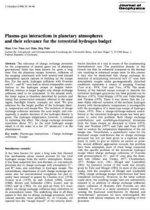 Plasma-gas interactions in planetary atmospheres and their relevance for the terrestrial hydrogen budget